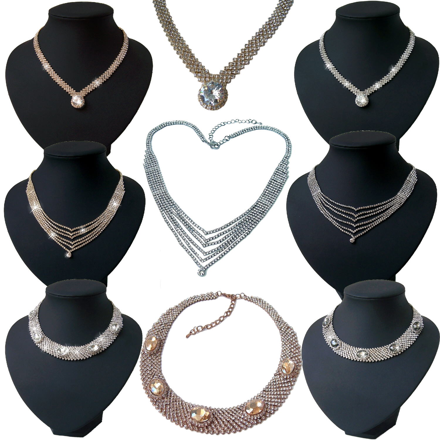 Fashband Strass-Halskettenset - Funkelndes Accessoire Für Besondere Anlässe